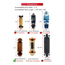 Mochilas de Skate Bolsas de Skate DobráVeis para Homens e Meninos com Faixa Reflexiva, Pretas