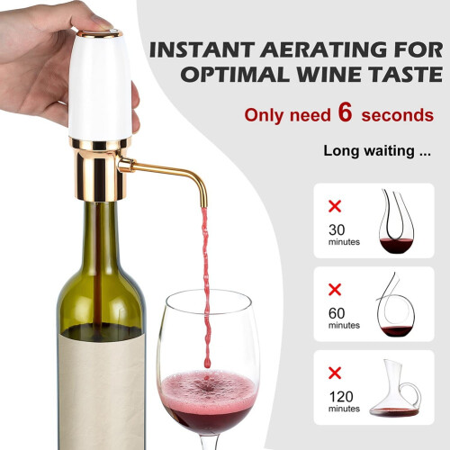 Electric Wine Aerator Pourer Automatic  Decanter Dispenser Rechargeable with Micro-USB Cable A