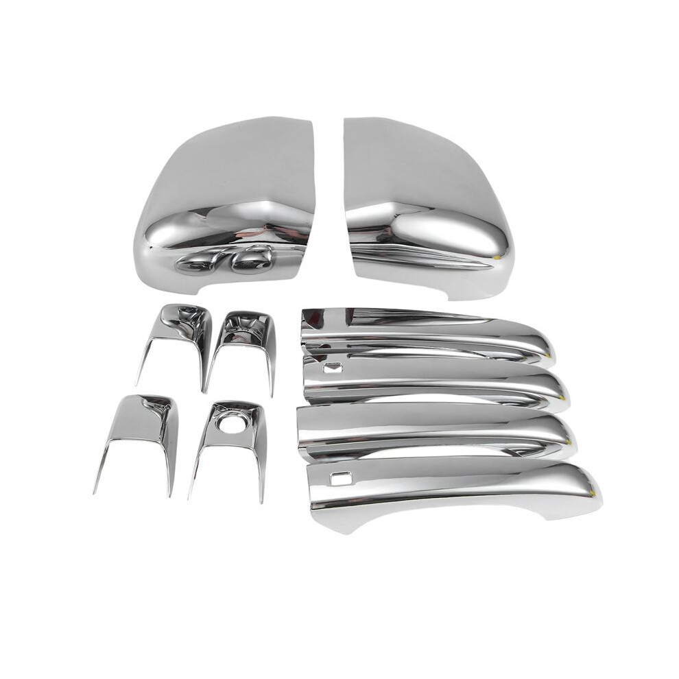 Mirror Covers+Door Handle Covers For Grand Cherokee Durango 2011-2020 Silver 6031951759352