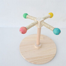 Bird Supplies Band Bearing Rotation Station Sword -Ramp Station Stick Rotary Rotation Wooden Horses Toys