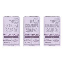 Savon en Barre Witch Hazel de The Grandpa Soap Company - Tonifie et Revitalise la Peau, Parfum Relaxant, Végétalien