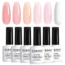 RARJSM Esmalte Gel Nude para Manicura Francesa, Set de 6 Colores Transparentes