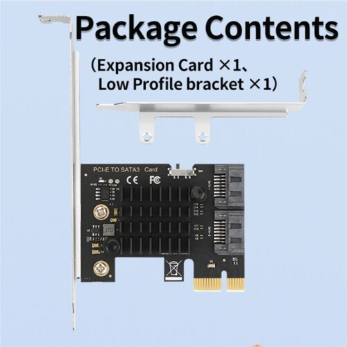PCIe  3.0 Expansion Card ASM1061 2-Port 6Gbps Controller Hot-Swappable Adapter for SSD HDD NAS for Windows Linux 1