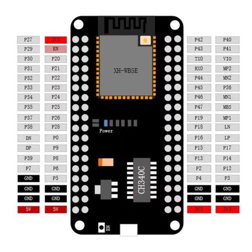 NiceMCU WB5E Development Board with BK7258 Chip WiFi  Module for 1