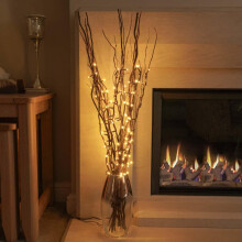 Festive Lights 5 x 87cm Tall Brown Willow Twig Branch