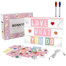 BONNYCO Pink Cinema Light Box with 400 Letters, Emojis and