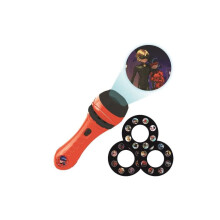 LEXIBOOK, Miraculous Ladybug Cat Noir, Stories projector, torch light and projector with 3 discs, 24 images, create your own stories, LTC050MI