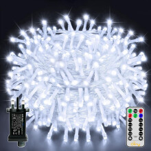 Ollny Fairy Lights Mains Powered 20m 200 LED Outdoor String Plug Remote