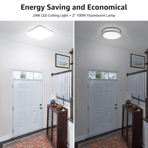 Lepro Ceiling Lights 24W, 2400lm Super Bright Square LED 2