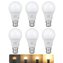 EDISHINE 6 Pack Dimmable Bayonet Light Bulb, Warm White 2700K, 9W LED Bulb, 60W Incandescent Equivalent, BC GLS A60 Energy Saving Light Bulb, B22 Bul