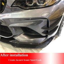 Carbon Fiber Car Front Bumper Canards for  F87 M2 Coupe 2-Door 2016 2017 Fog Lamp Air Vent Trims Side Fins Canards