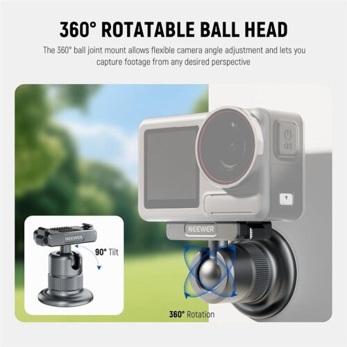 NEEWER Magnetic Camera Mount, 360 Quick Release   Adapter Base Mount for  /360/Osmo Action 5 Pro/4/3 Gray 2