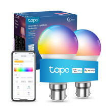 Tapo L530B (2-Pack) Smart Bulb, B22 Colour Changing Light Bulb, Alexa Light Bulbs, LED Light Bulb,8.7W (60W), Dimmable, Schedule &