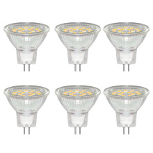Caldarax 6 Pack MR11 GU4 12V 3W LED Bulb, Natural White 4000K, Equivalent to 30W 20W Halogen Spotlight Bulb, 300LM, GU4 Bi-Pin Base, 120Beam Angle,