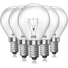 SES E14 Oven Bulb, Resistant 300C, Lava Lamp Bulb, Dimmable, Warm White 2700K, 230V, G45 Small Edison Screw Golfball bulb for Microwave, Oven Lamp,