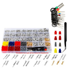 Kit de 1379 Conectores de Pines Automotrices, Conectores Eléctricos, 28 Tipos, 1-3,5 mm de Separación, Macho-Hembra, Crimpeado.