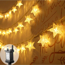 FANSIR Plug in LED String Lights, 100 LED Star Fairy Lights Mains Powered 33ft 8 Modes Waterproof Outdoor Indoor String Star Light for Christmas