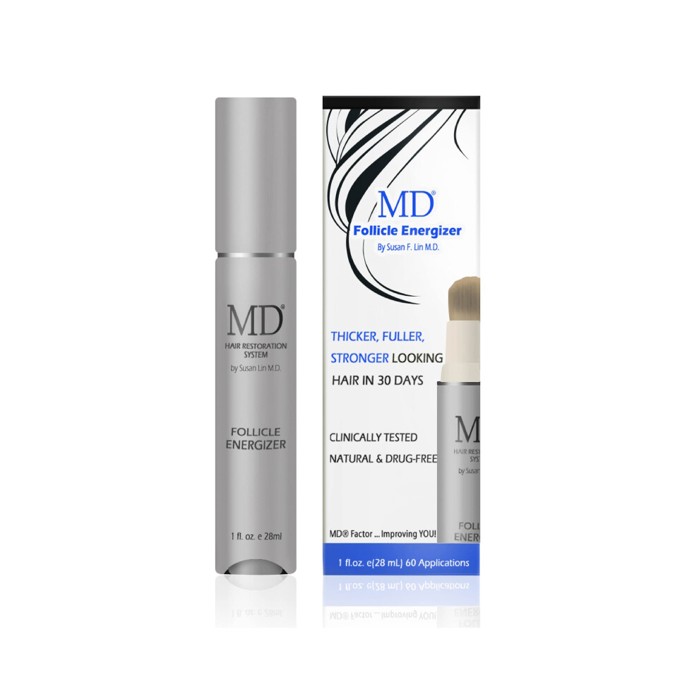 Md Hair Restoration Two Step System - Follicle Activator/Enhancer & Energizer For Hair Thinning, Regrowth, Nourishment, Follicle Stimulation - Ideal F