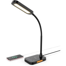 Lastar LED Desk Lamp, 12W Dimmable Table Lamp with USB Charging Port, 7 Brightness Levels, 5 Color Temperatures, Touch Control, Timer, Night Light, M