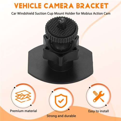 Car Windshield Suction Cup Mount Holder for Mobius Action Cam Car Key Camera Black 2
