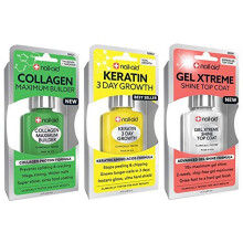 NAIL-AID Collagen Basis + Keratine Groei + Gel Top Coat, Doorzichtig, 3 Stuks