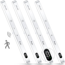 WILLED Under Cupboard Kitchen Lights, Battery Display, Motion Sensor Lights Indoor, Wardrobe Lights USB Rechargeable LED Closet Light, Under Cabinet