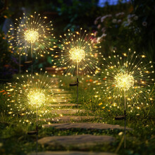 GIGALUMI Solar Lights Outdoor Garden, Solar Firework Lights
