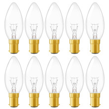 SCNNC B15 Candle Bulb C35 Dimmable 230 V, 400LM Warm White 2700K Candle Lights Decoration, Clear Bayonet Candle Light Bulb SBC B15 for Chandelier, Wa