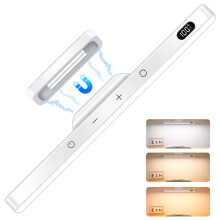 Ferswe 3W Dimmable Under Cabinet Kitchen Lights,Wardrobe Lights Adjustable 3 Colors,120 LED Stick On Mirror Light,2000mAh Rechargeable Battery Displa
