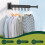 Folding Clothes Hanger Wall Mount Retractable Cloth Drying Rack Aluminum Laundry Clothesline Space Saving Drying Black C 1