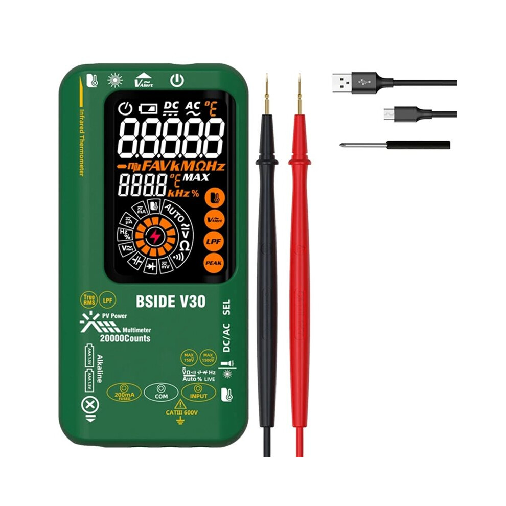 Bside V30 Intelligent Photovoltaic Multimeter Digital 1500V Mining 20,000 Character Display, Infrared Temperature Measurement 6032062090563