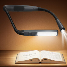 Glocusent Neck Reading Light, 100Hrs Long Lasting Rechargeable Book Light for Reading in Bed, 5 Colors & Stepless Dimming Neck Light, Perfect Gifts f