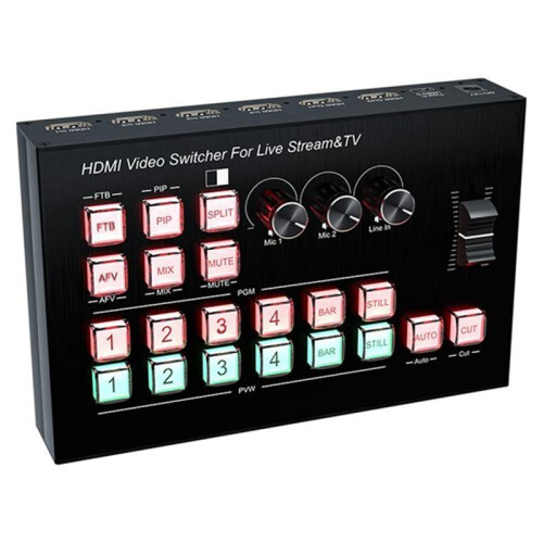 -Compatible Video Mixer Switcher Live Streaming 4-Channel 4 Way Multi-View -Compatible Video Switcher EU Plug 2