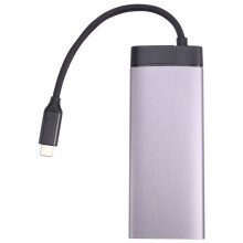 USB-C-Hub Typ-C-zu--Kompatible 7-in-1-4K-30-Hz-Typ-C-Dockingstation für , für  Air, für  Air und M1-Adapter