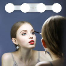 Makeup Lights Cordless Portable, LED Vanity Mirror Light Kit Hollywood Style USB Rechargeable, 4 Dimmable Bulbs Multifunction Fill Lights Battery Pow