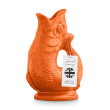 Wade Fish Jug, Handcrafted from Earthenware, Iconic UK Heritage, Made in Stoke-on-Trent, 1.2L, Orange, WA967803ORG