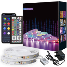 LATKRUU LED Strip Lights with Remote, 30M LED Lights Bluetooth RGB Lights Tape Lights with 44-Keys Remote Music Sync Colour Changing Mood Strip Light