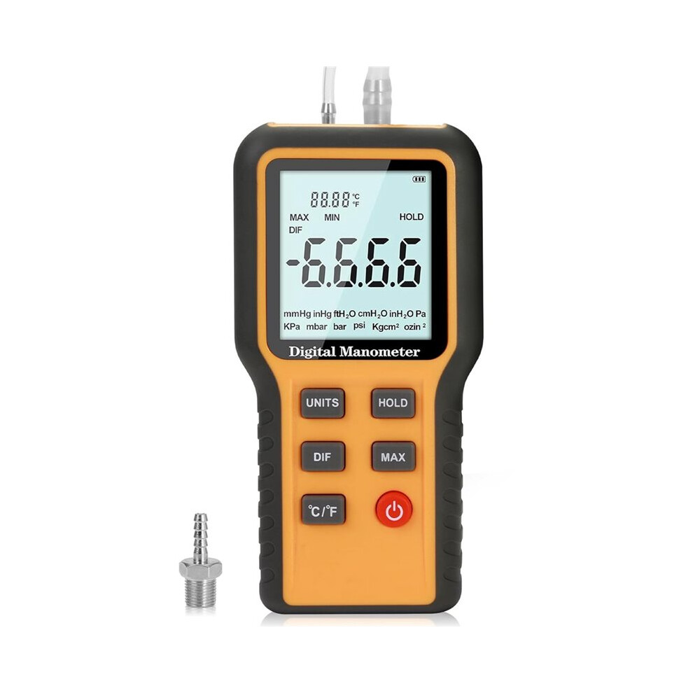 Digital Manometer, Professional Air Pressure Meter, 20.68Kpa Gas Pressure Tester, Hvac Manometer, (Included Battery) 4712817842792