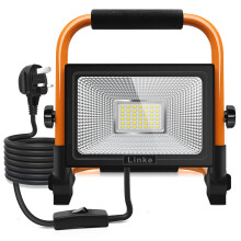 Linke 35W LED Work Light 3000LM Job Site Light 6500K Portable Floodlight Super Bright Construction Lights with 3.5m Wire Plug IP66 Waterproof for Wor