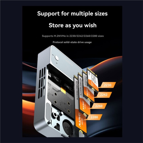 MAIWO Gabinete M.2 NVMe de Duas Baias para HDD/SSD com 4 Modos , Estação de Acoplamento para Discos Rígidos de 2,5/3,5 Polegadas 2