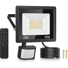 Security Lights Outdoor Motion Sensor, 25W 3 Colours PIR Security Light with Remote Control, 2100LM IP66 Waterproof Outside Lights Dimmable Floodligh