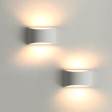 Pheashine Indoor Wall Lights 2 Pack, 7W Warm White LED Modern Plaster Wall Lights, Decorative Up and Down Wall Lamp Sconce for Living Room, Bedroom,