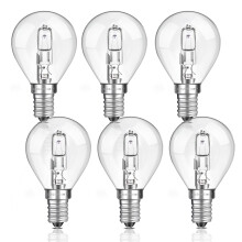 Liuyife G45 E14 Golf Ball Bulb 42W, Dimmable, Warm White 2700K 613LM, SES Small Edison Screw Mini Globe, E14 Classic Clear Round Bulb for Chandelier,