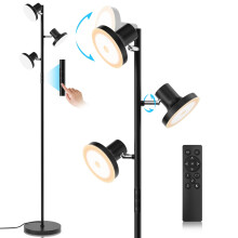 SIBRILLE 36W LED Tree Floor Lamp, Modern Dimmable Standing Lamp with Remote & Touch Control, 4 Color Temperatures, 3 Rotatable LED Light Floor Lamps