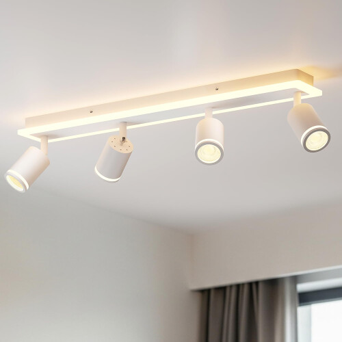LVWIT Kitchen Lights Ceiling,4 Way Spot Light,Bedroom Lights Ceiling with GU10,Adjustable Black Spotlights Ceiling Lights Rotatable,Modern Ceiling Spo