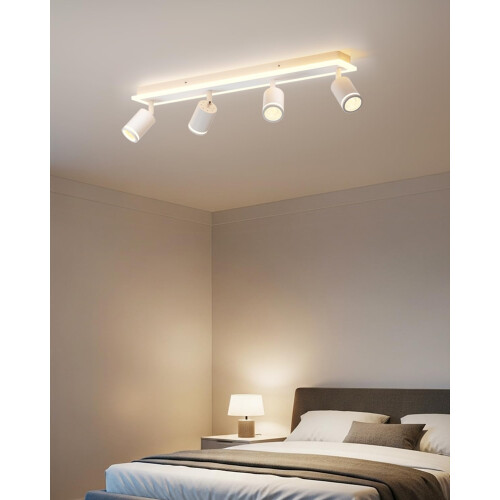 LVWIT Kitchen Lights Ceiling,4 Way Spot Light,Bedroom Lights Ceiling with GU10,Adjustable Black Spotlights Ceiling Lights Rotatable,Modern Ceiling Spo 2