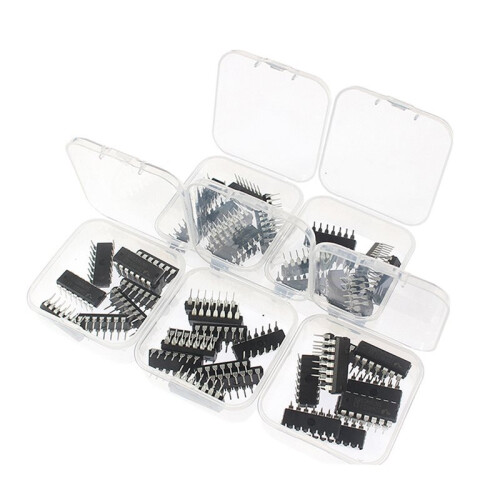 50PCS Integrated Circuit Logic IC 74HC/ 74LS DIP-14 5 Values IC Chip Assortment Box Kit Electronic Component