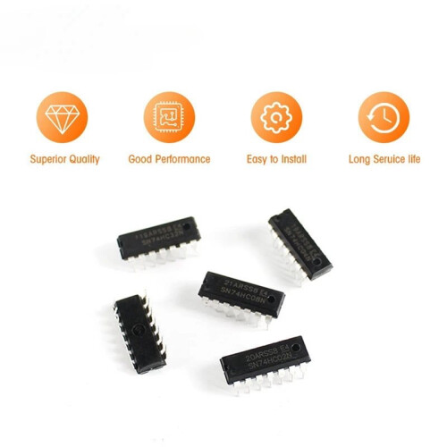 50PCS Integrated Circuit Logic IC 74HC/ 74LS DIP-14 5 Values IC Chip Assortment Box Kit Electronic Component 2