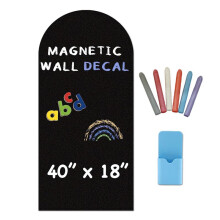 Sticker Mural Magnétique en Forme D'Arche - 44 X 118 cm (17,32 X 46,46 Pouces) - Tableau Noir Mat - Tableau Magnétique pour Salle de Jeux