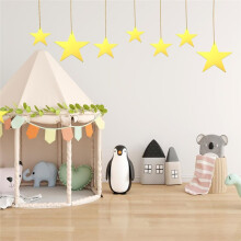 24Pcs Gold Cardboard Stars, 4 Sizes Shining Cutouts Paper Stars with 164ft Gold , Star Hanging Decorations for Party